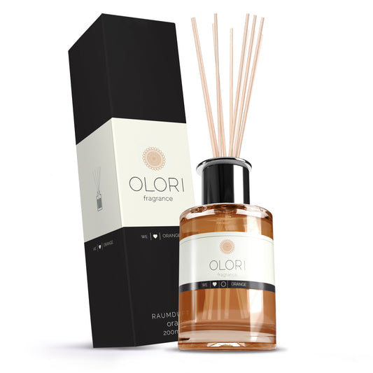 OLORI Raumduft Orange, 200-ml-Flakon mit Rattanstäbchen