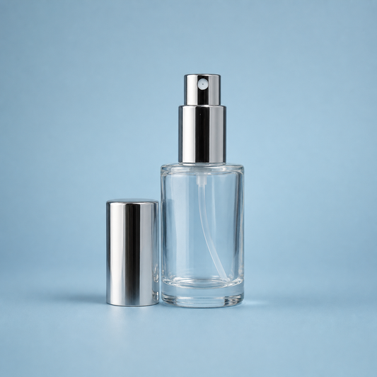 Prix Parfüm-Zerstäuber aus Glas, leer, 30 ml, mit silbernem Zerstäuber und Kappe